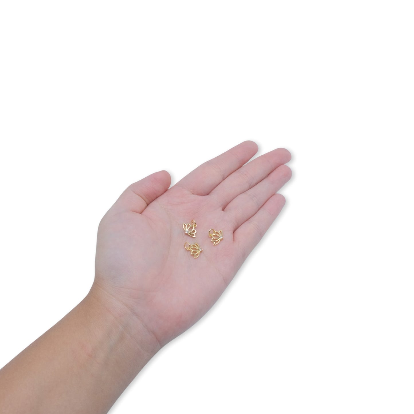 Lotus Flower Charm 18K Gold Filled / Silver Small