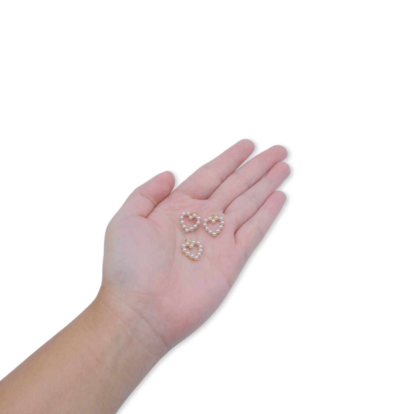 Pearl Open Heart Charm