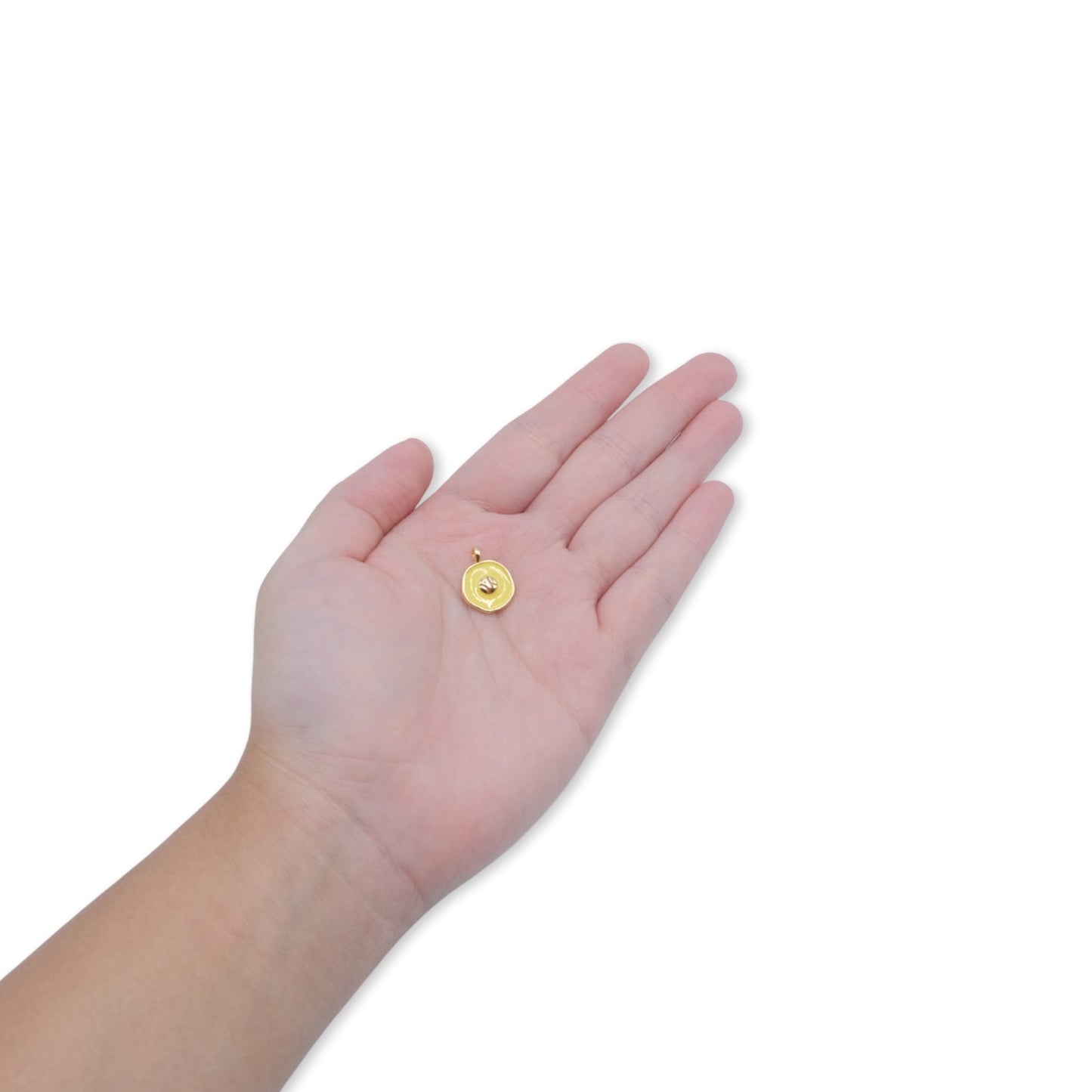 Baseball Round Charm 18K Gold Filled