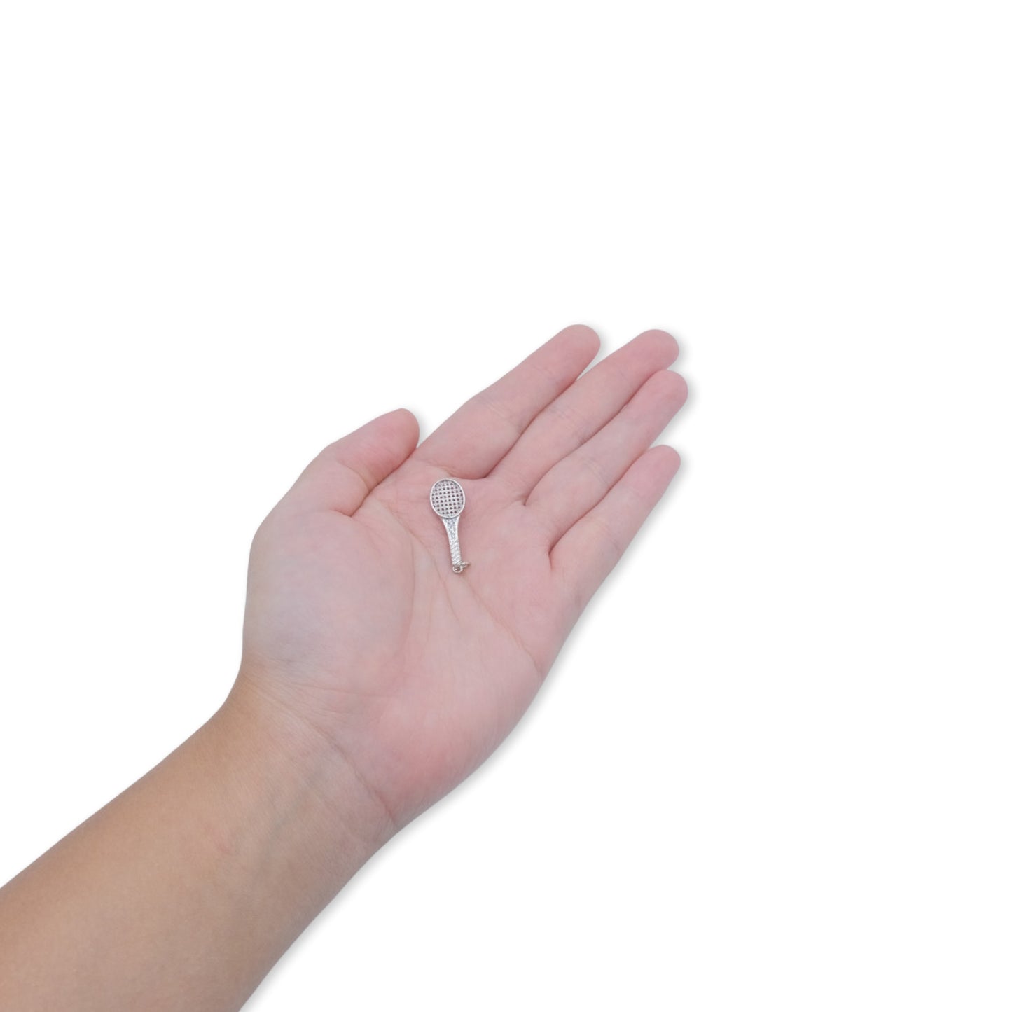 Large Tennis Racquet Charm 18K Gold Filled / Silver