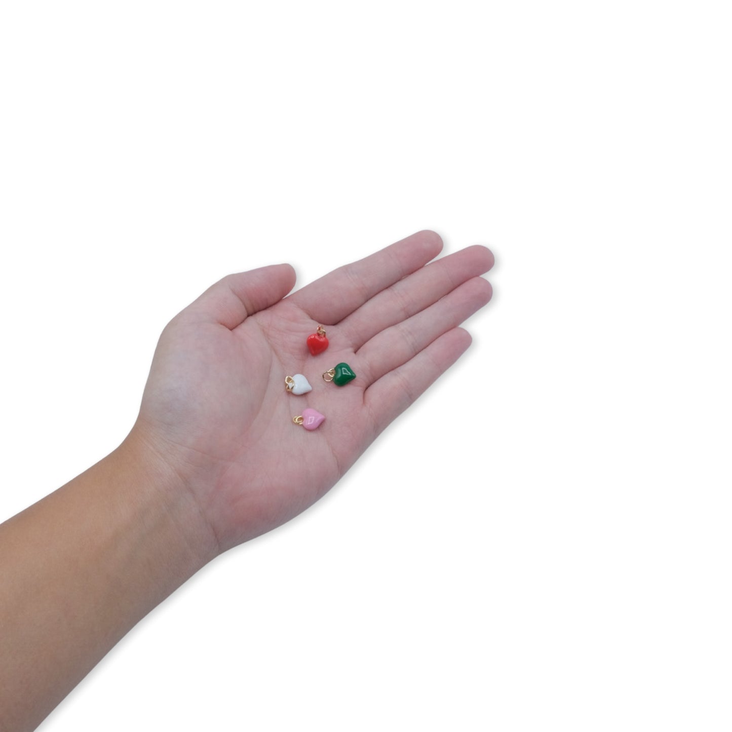 Mini Enamel Heart Charm 18K Gold Filled