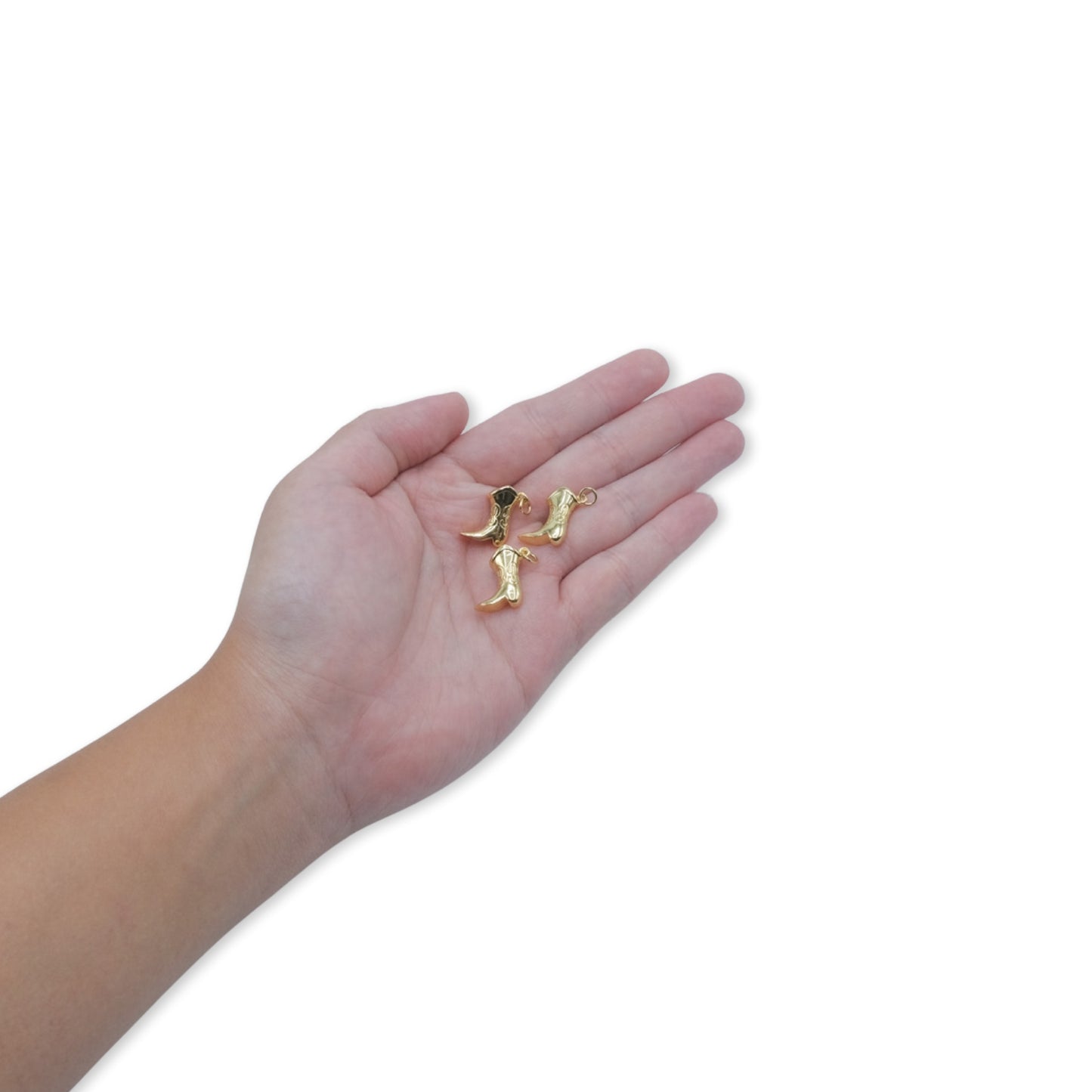 Chunky Cowboy Boot Charm 18K Gold Filled / Silver