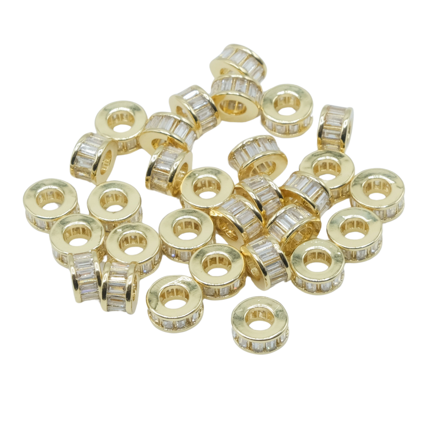 Baguette Spacer Beads Spacer Charm 18K Gold Filled / Silver