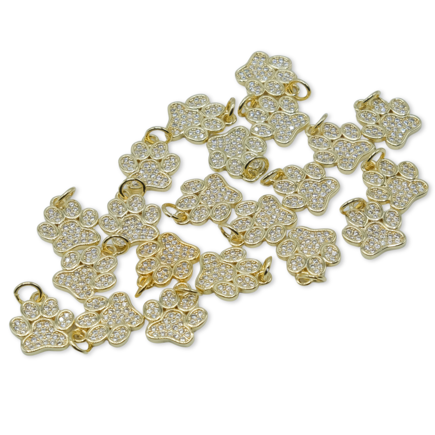Paw Feet Studded Charm 18K Gold Filled / Silver