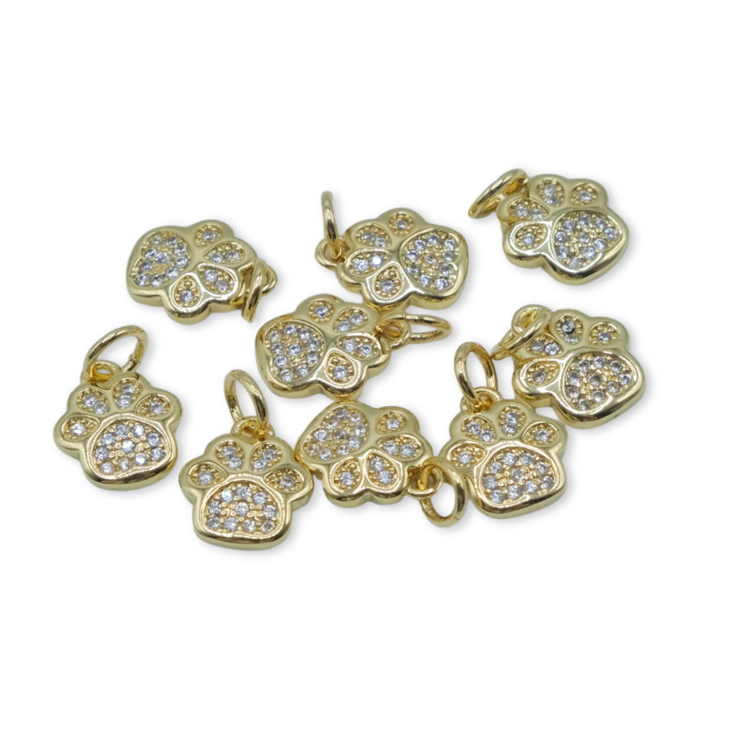 Paw Feet Studded Charm 18K Gold Filled / Silver