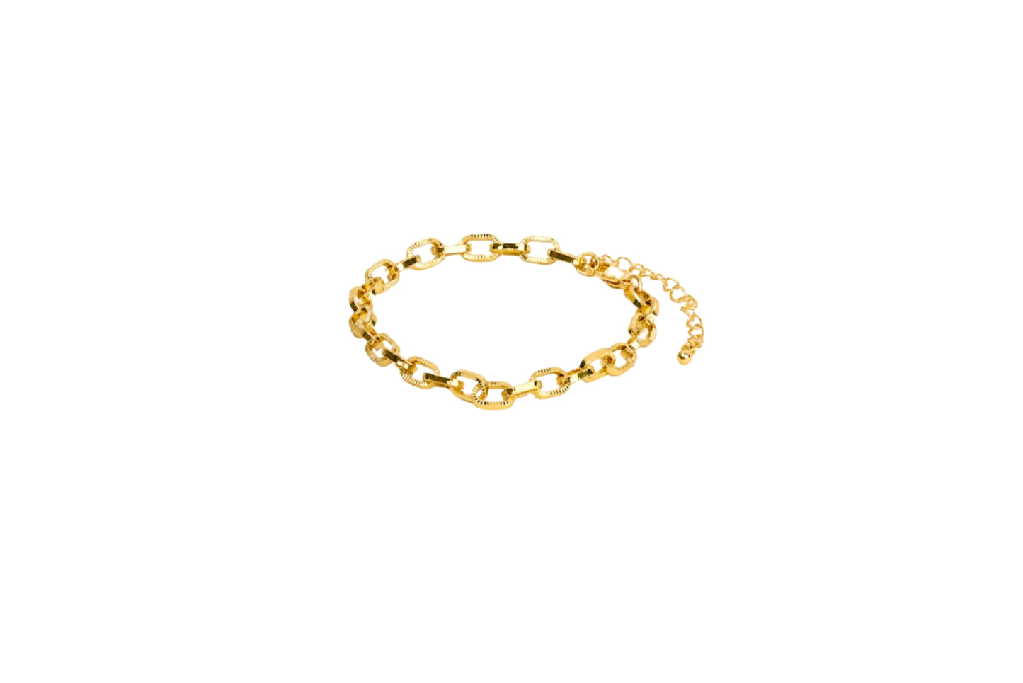Textured Geometric Paper clip Chain Bracelet 18K Gold Filled