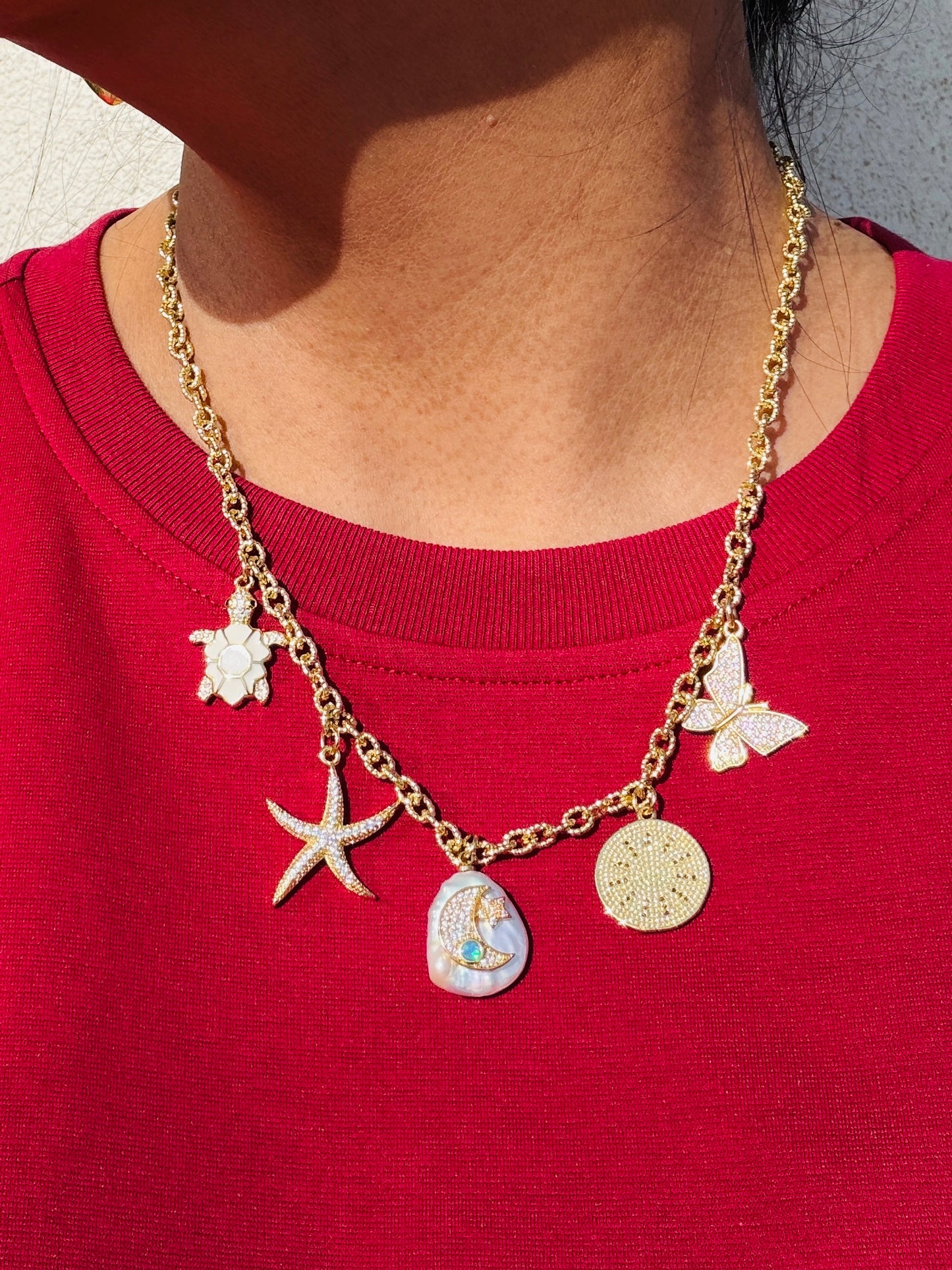 Large Starfish Charm Pendant 18K Gold Filled