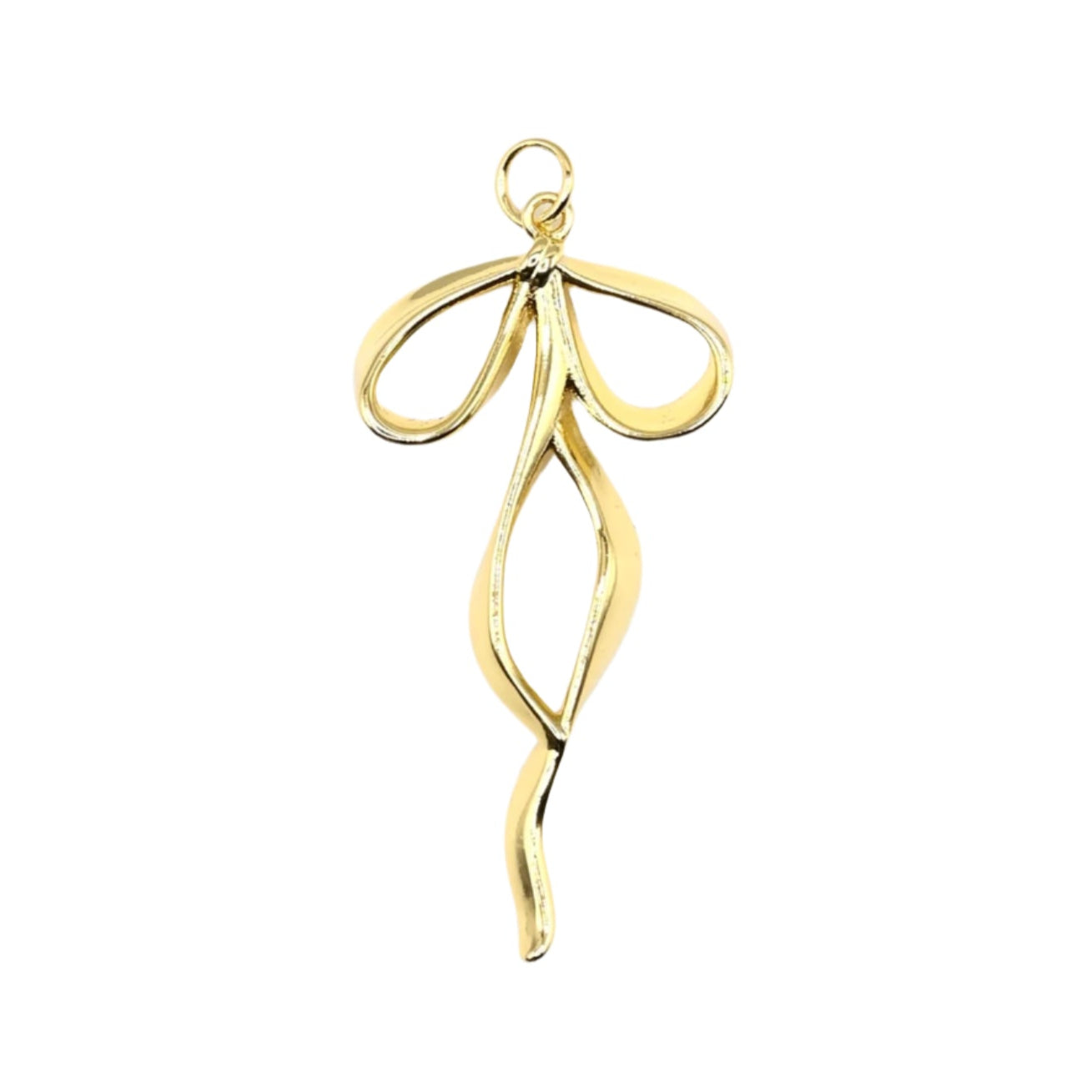 Flowing Ribbon Bow Charm 18K Gold Filled