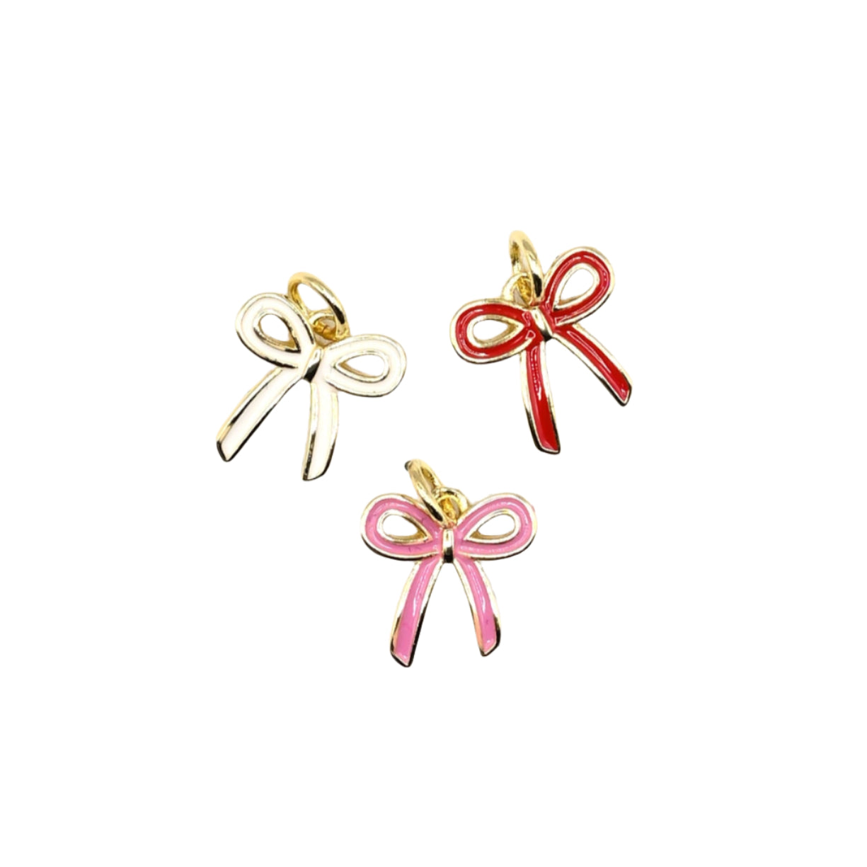 Coloured Bow Charm 18K Gold Filled