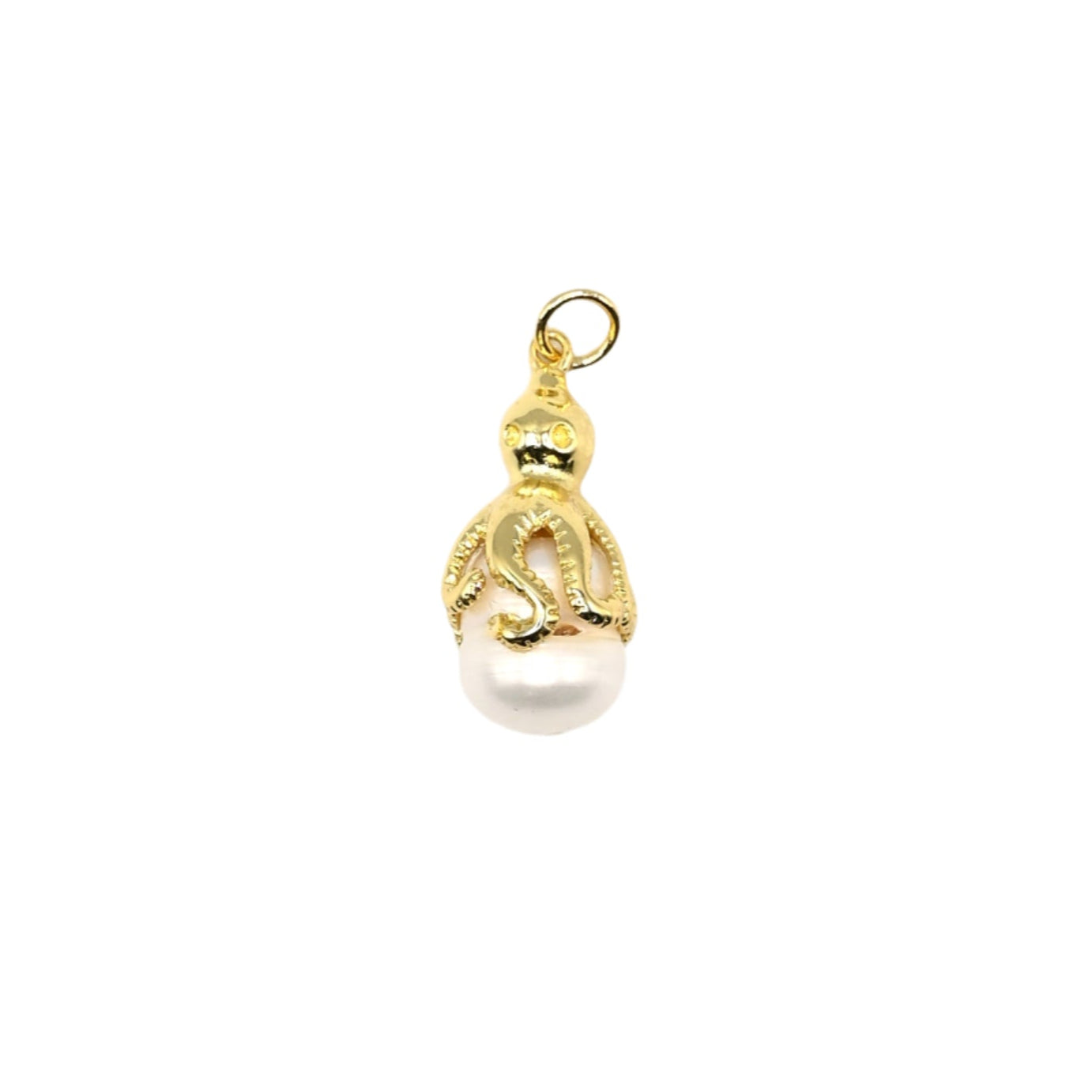 Octopus with Pearl Charm 18K Gold Filled