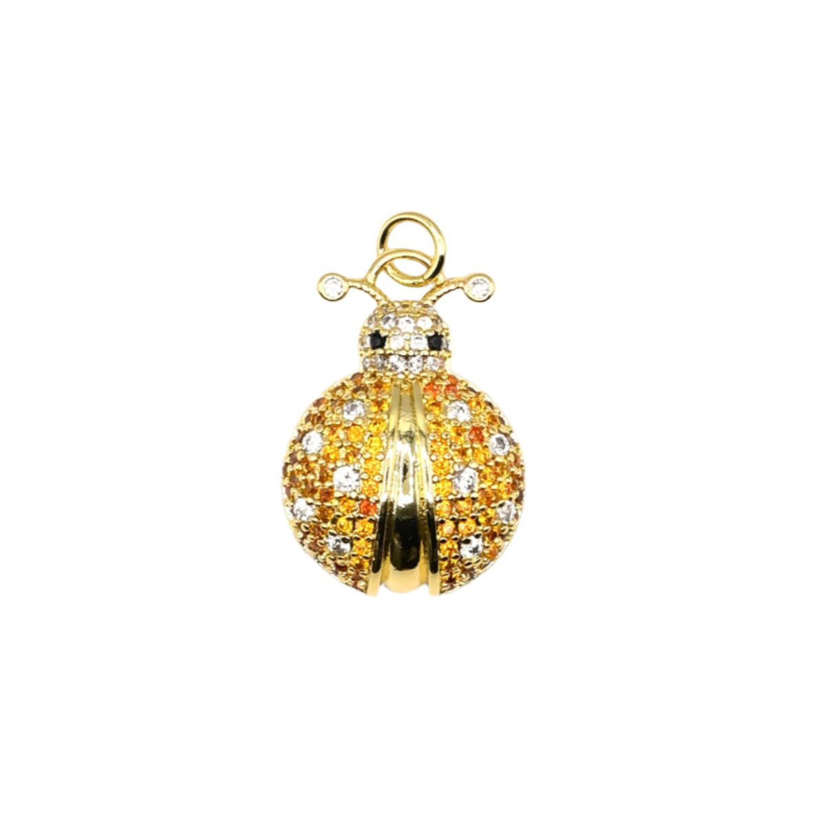 Studded Lady Bug Charm 18K Gold Filled