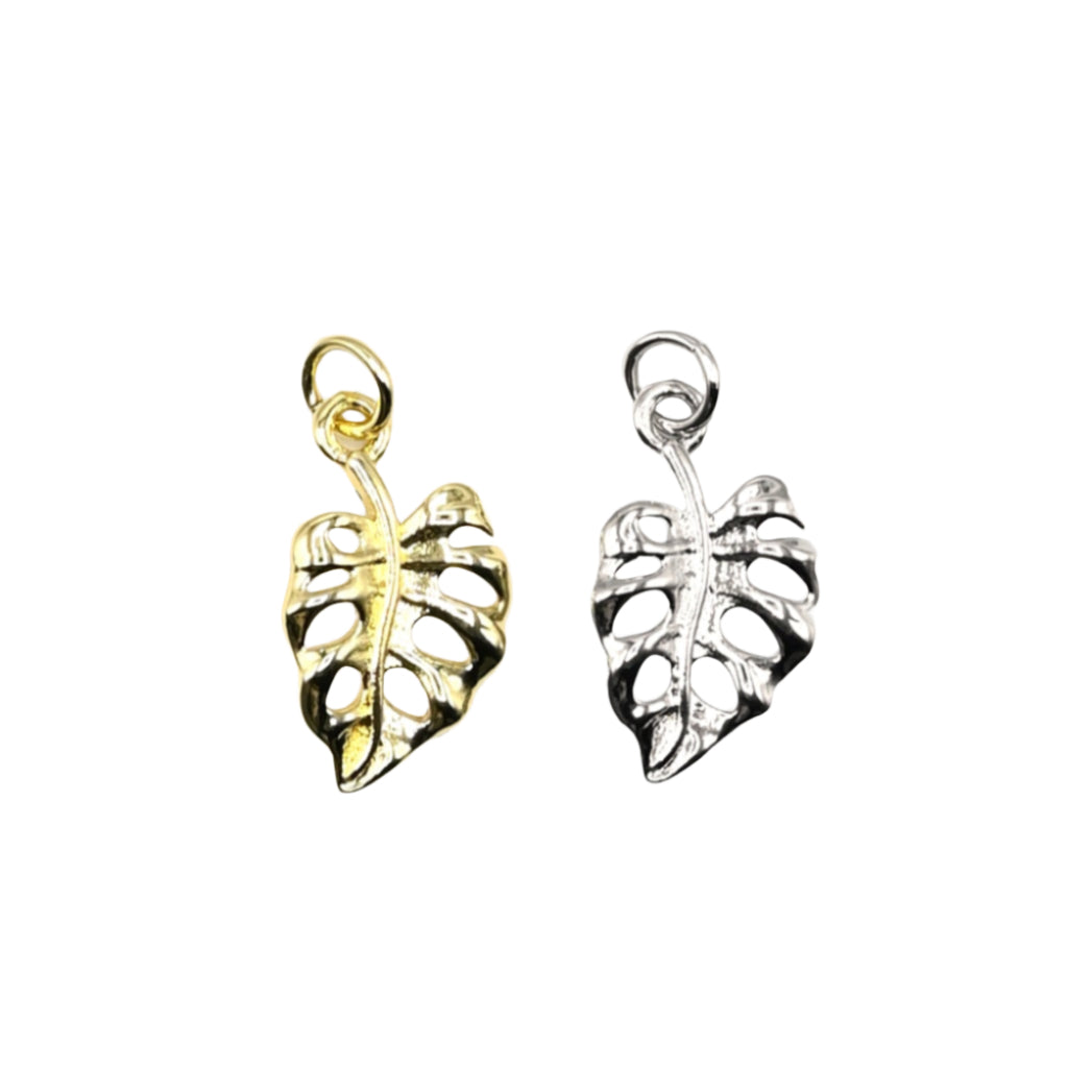 Monstera Leaf Charm 18K Gold Filled / Silver