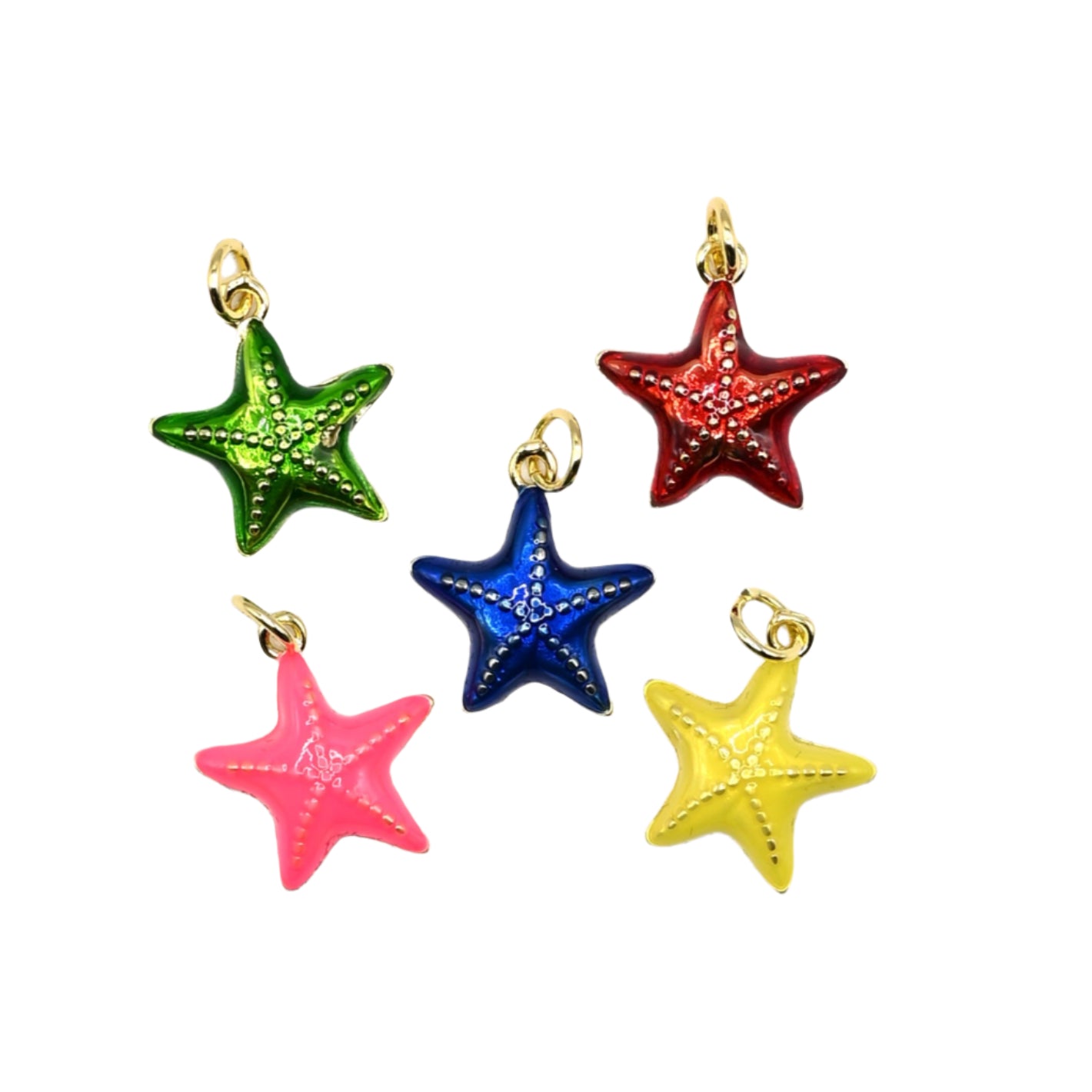 Coloured Starfish Charm 18K Gold Filled