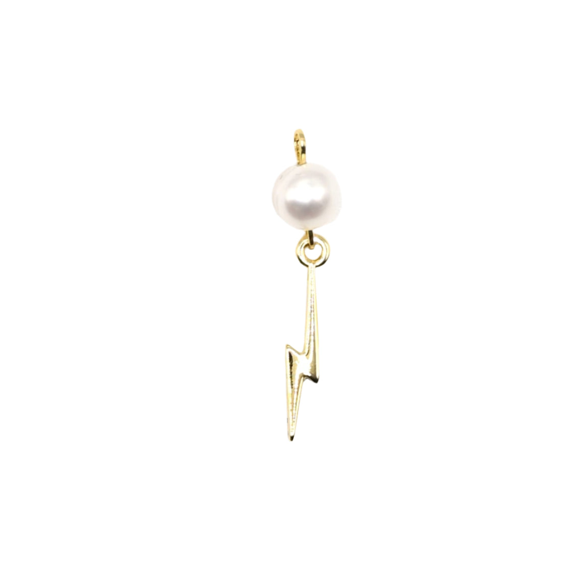 Lightning with Fresh Water Pearl Charm 18K Gold Filled