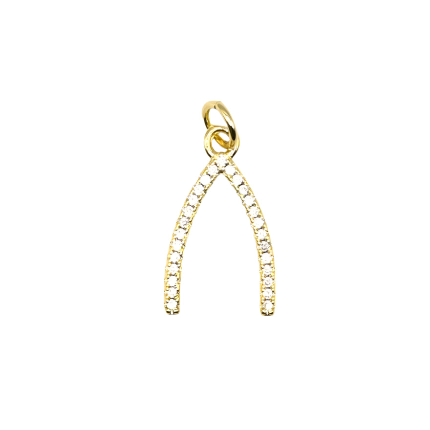 Wishbone with Studs Charm 18K Gold Filled / Silver