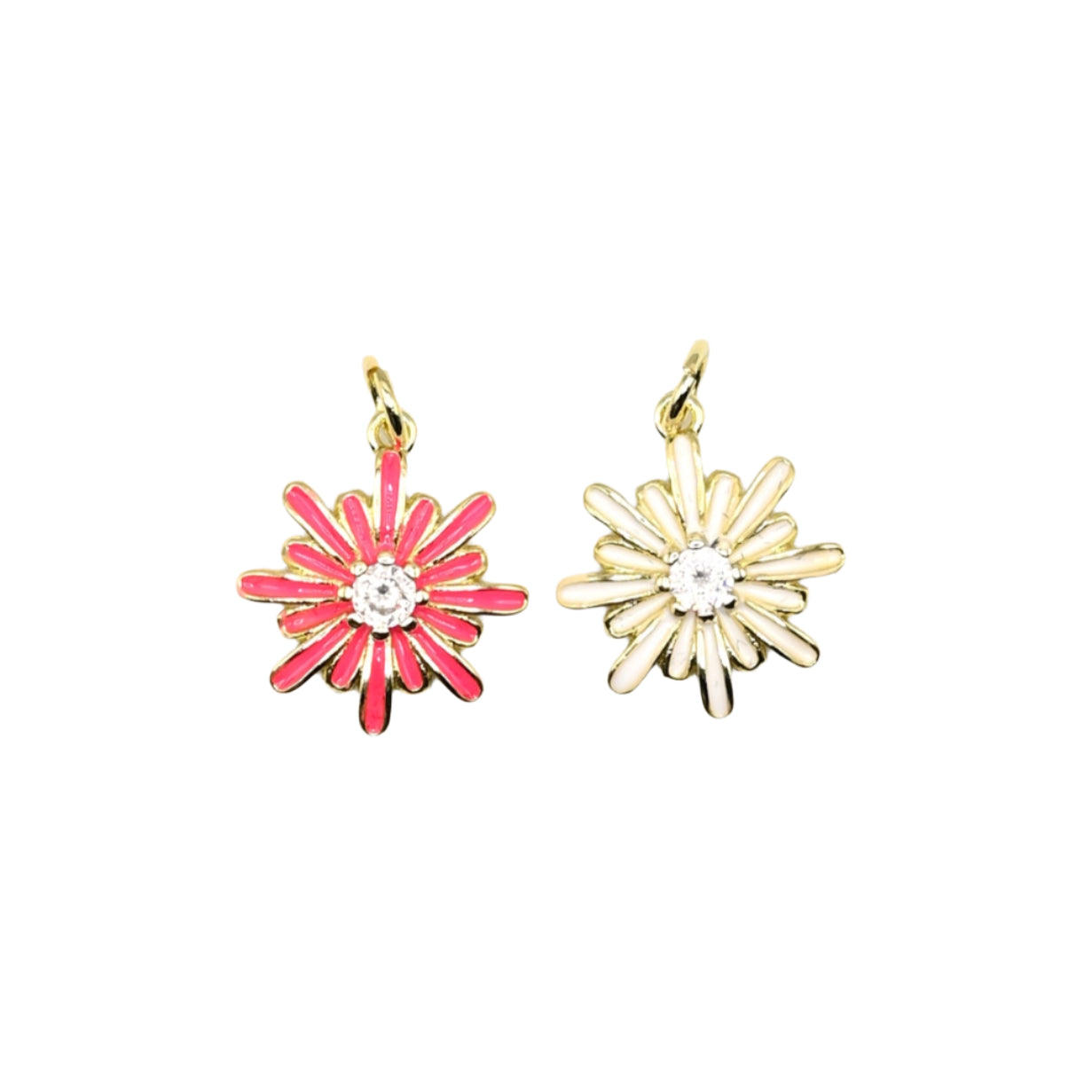 Daisy Enamel Charm 18K Gold Filled