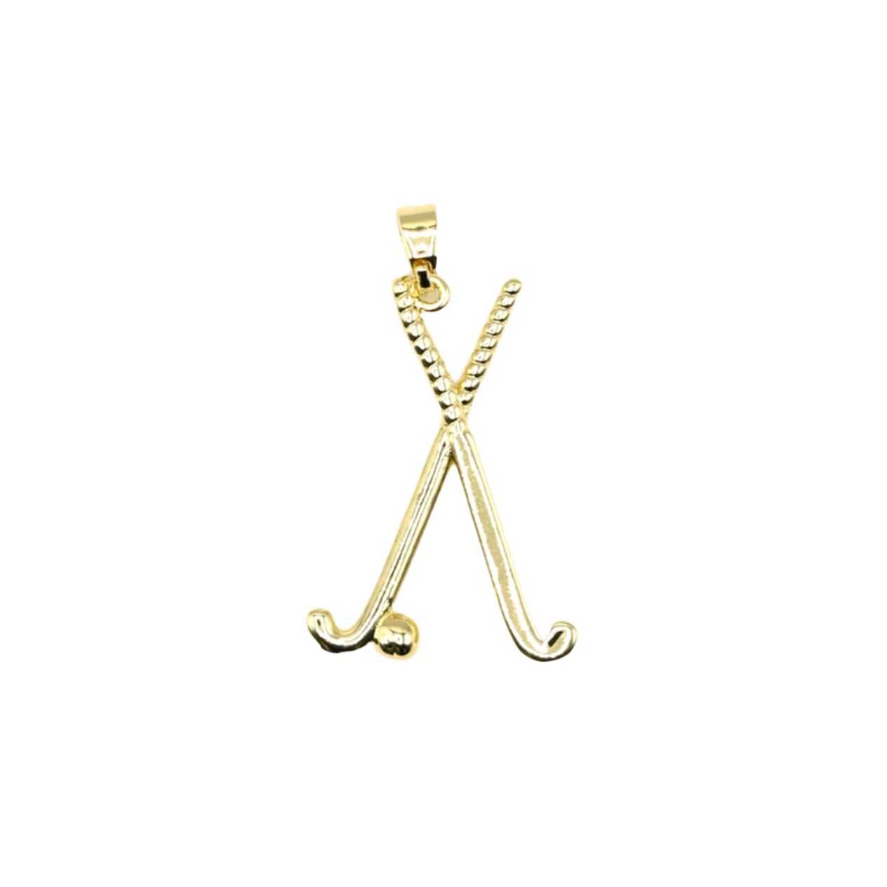 Crossed Golf Stick Charm 18K Gold Filled