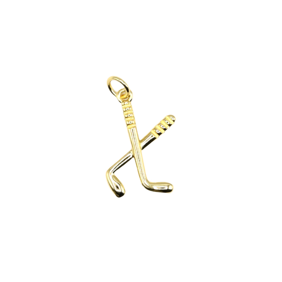 Cross Hockey Sticks Charm 18K Gold Filled