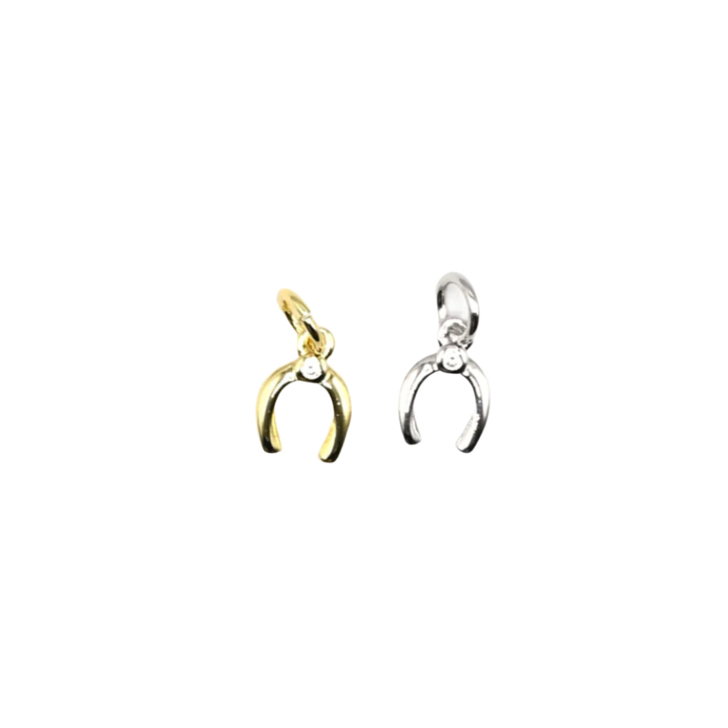 Mini Plain Horse Shoe Charm 18K Gold Filled / Silver