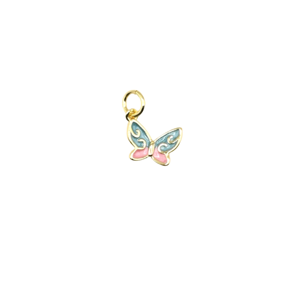 Mini Coloured Butterfly Charm 18K Gold Filled