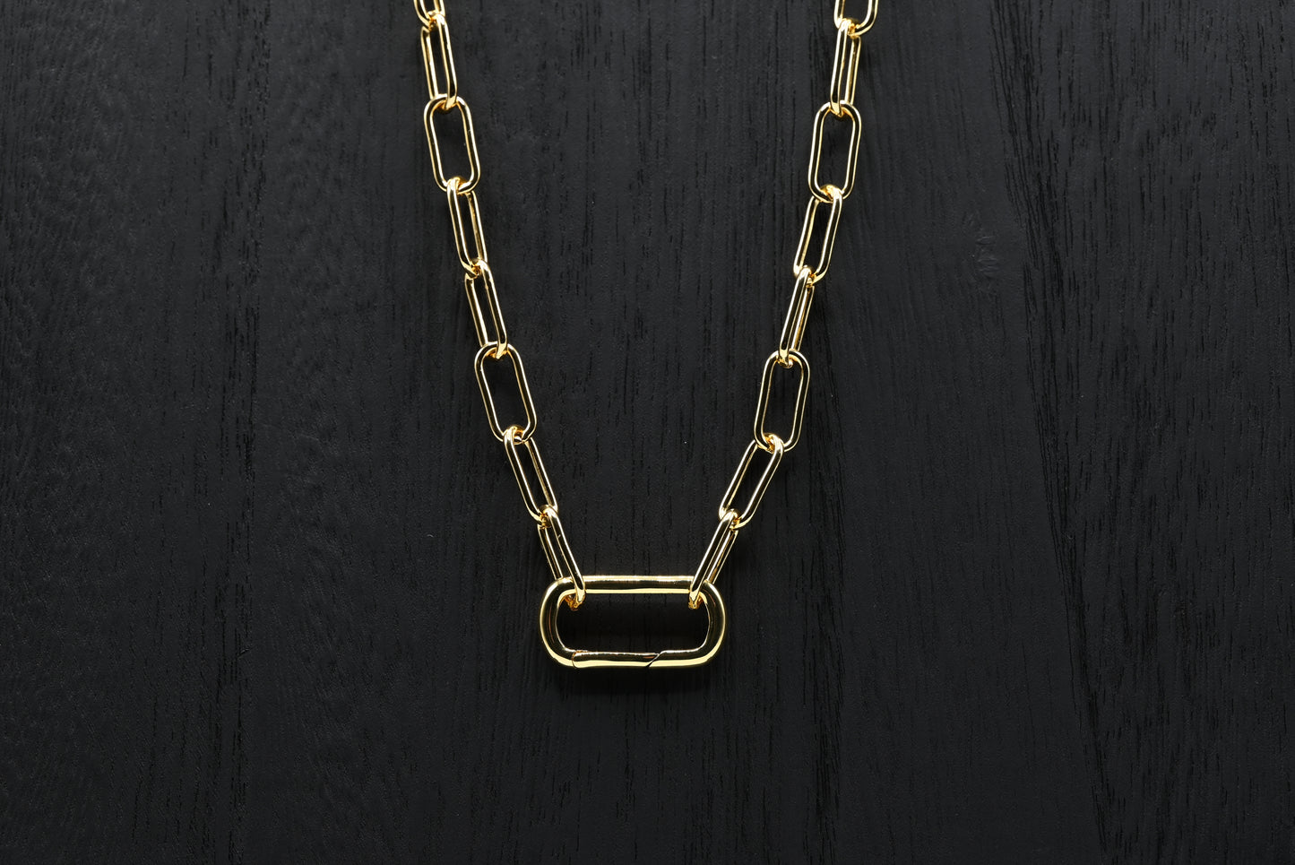 Chunky Plain Rectangular Spring Enhancer Charm Necklace