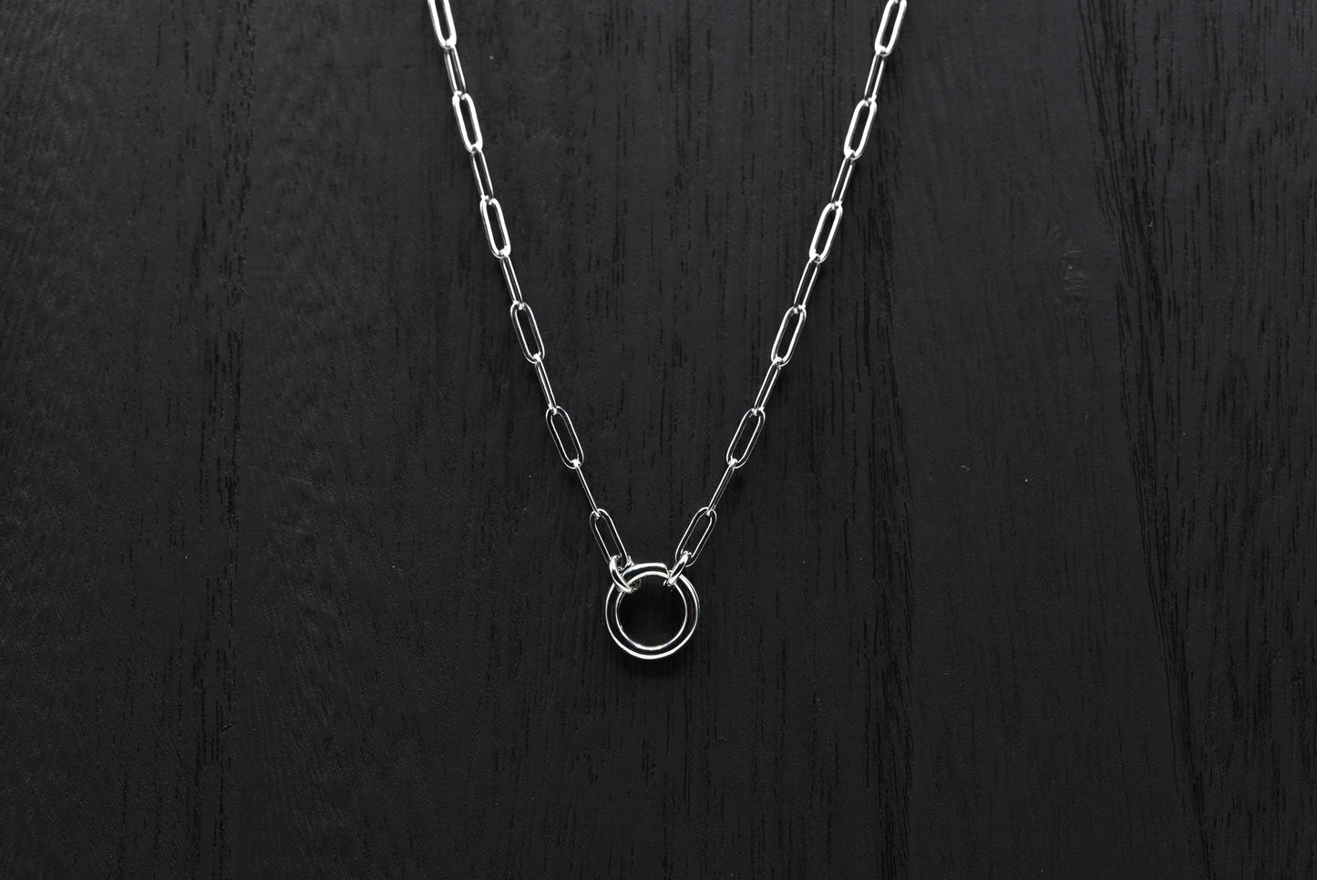 Aria Paperclip Round Enhancer Charm Necklace 18K Gold Filled / Silver