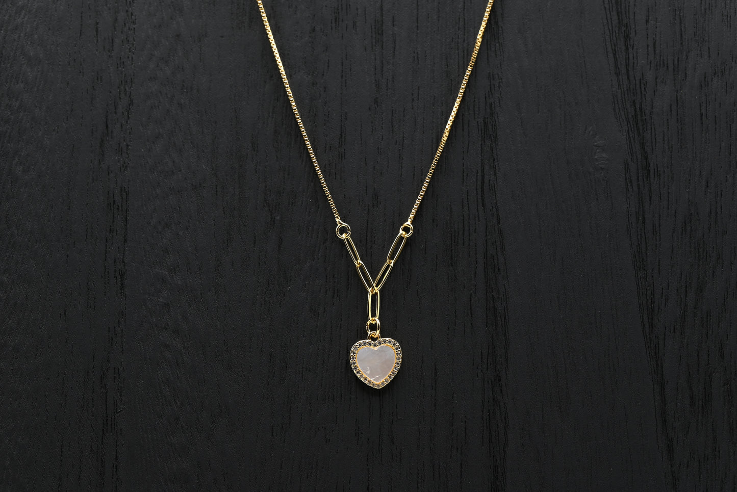Heart Mother Of Pearl Pendant Necklace