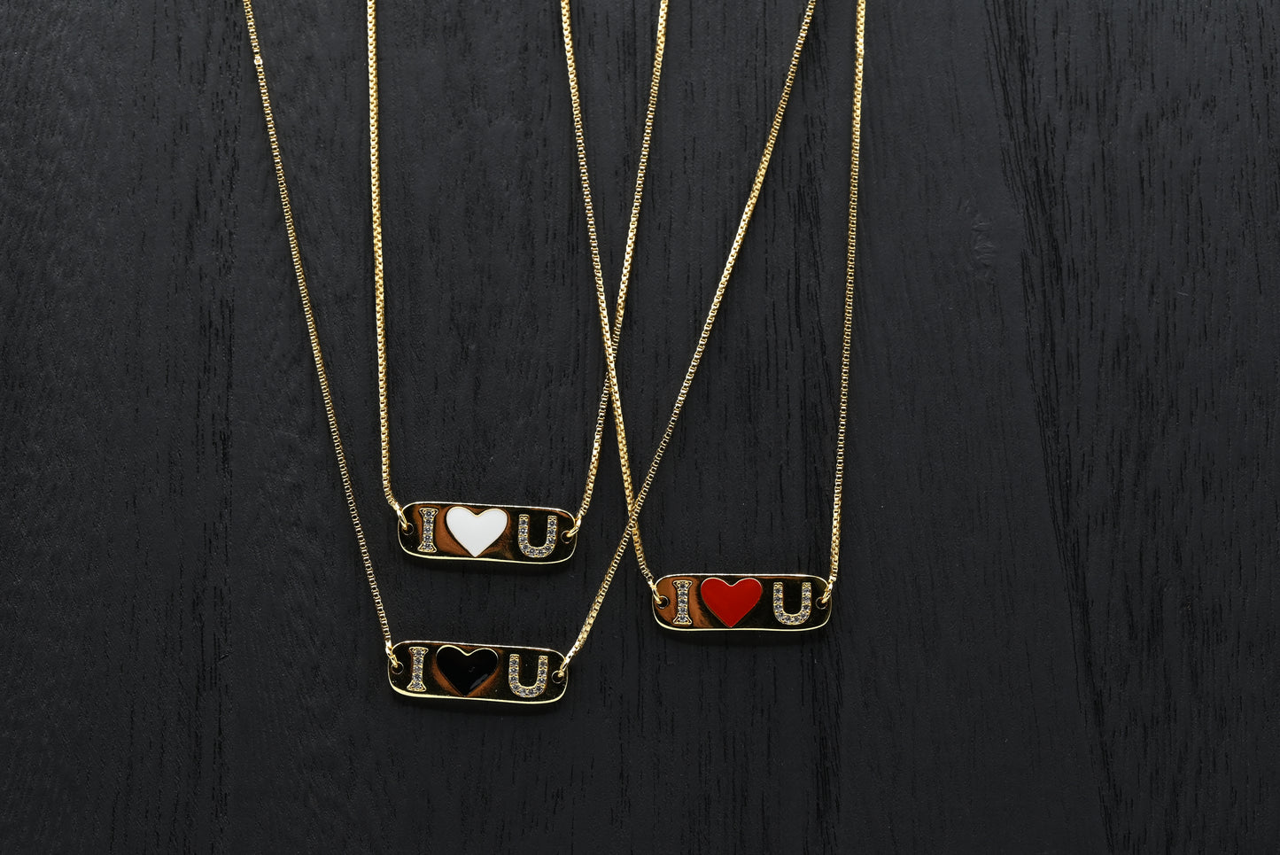 I love You Bar Pendant Necklace