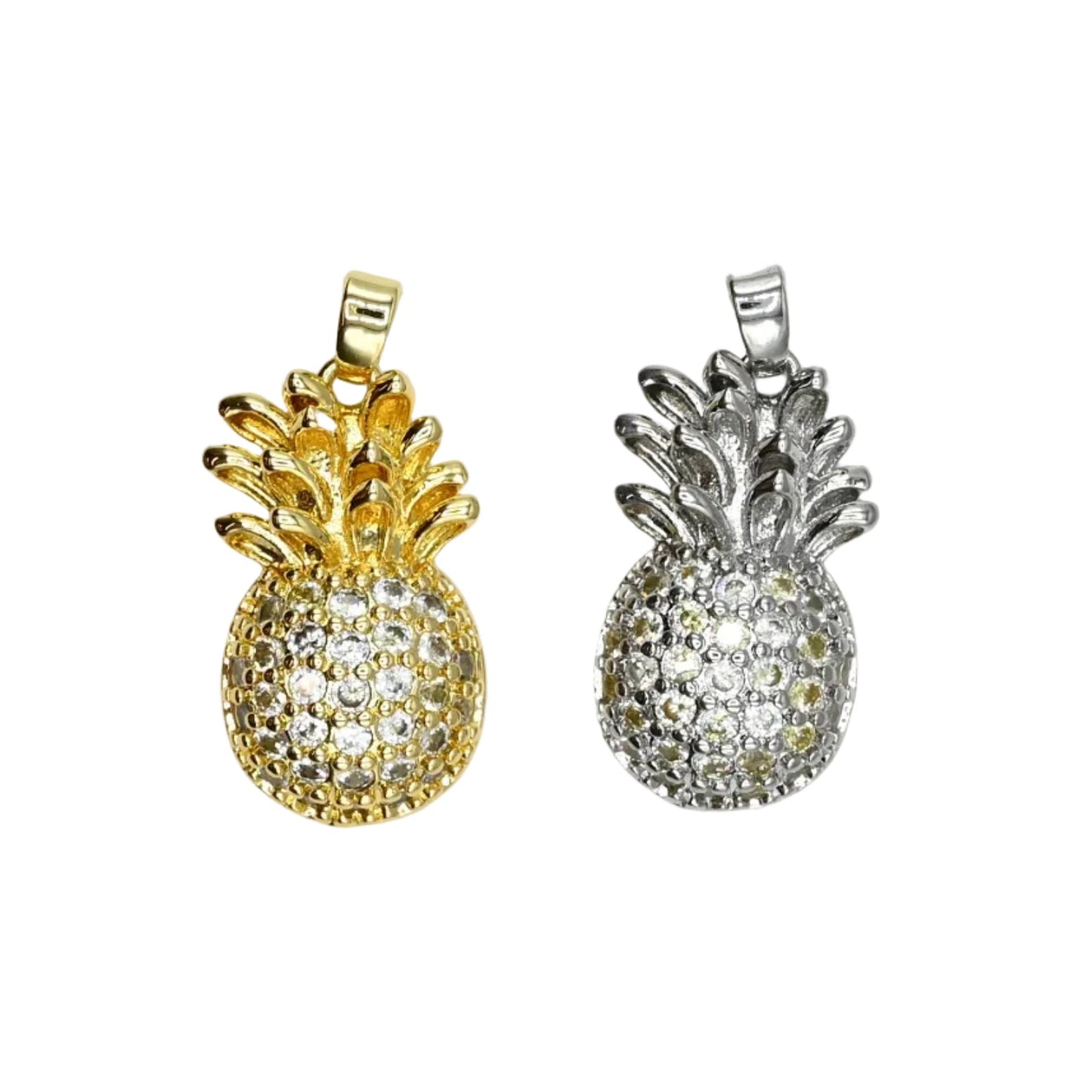 Crystal Pineapple Charm Pendant 18K Gold Filled / Silver