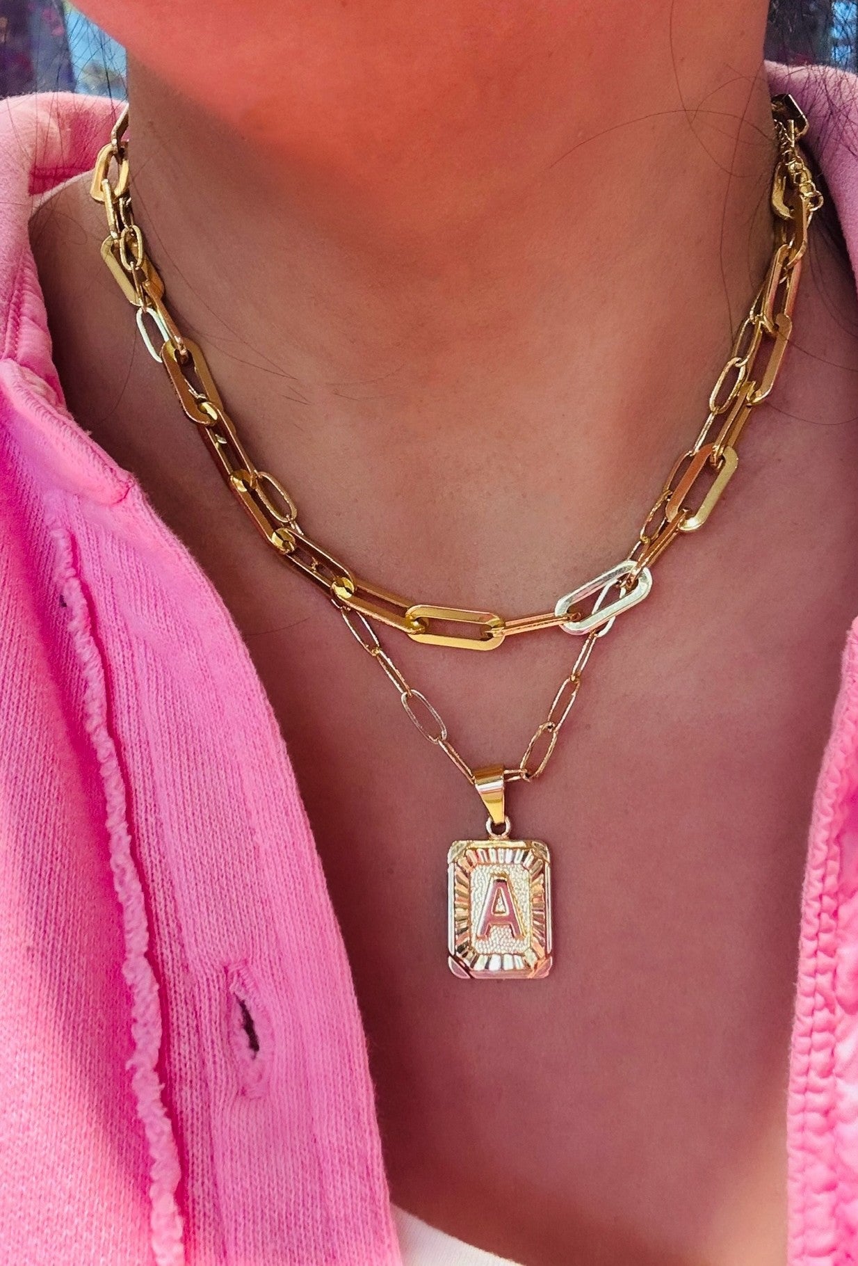 Chunky Oval Flat Necklace 18K Gold Filled / Silver