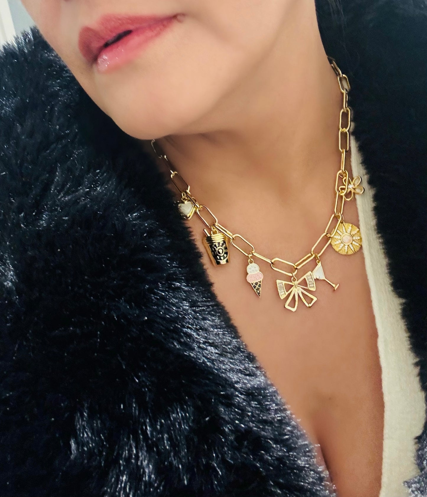 Large Ice cream Charm 18K Gold Filled