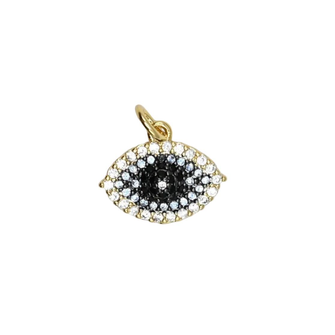 Pavé Evil Eye Charm Pendant 18K Gold Filled