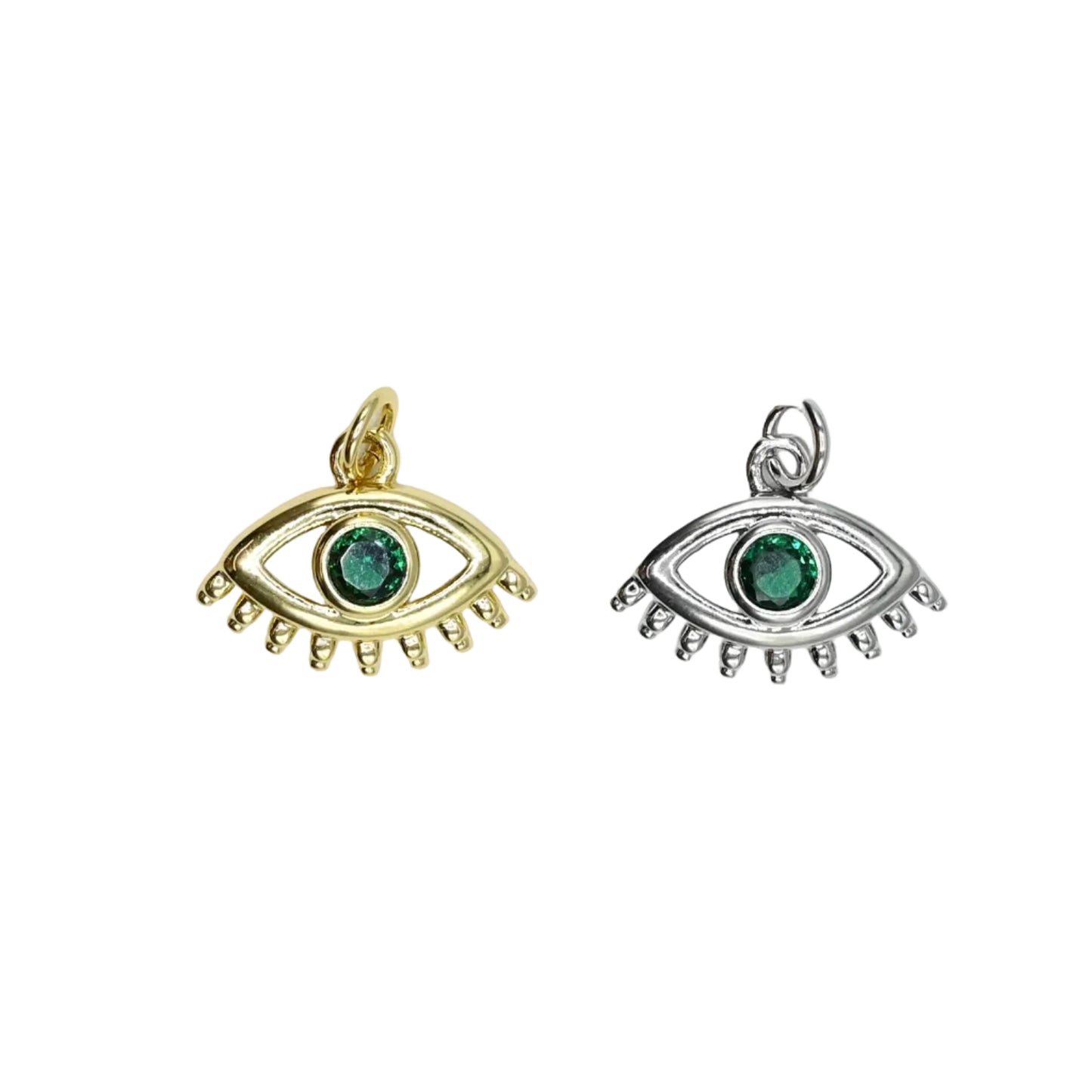 Emerald Eye Charm Pendant 18K Gold Filled / Silver
