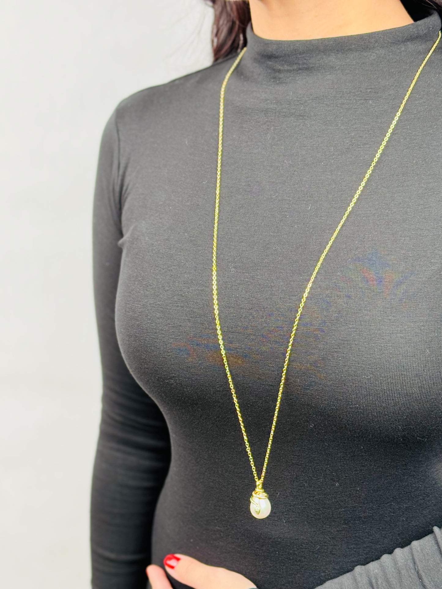 Long Classic Necklace Chain 36" 18K Gold Filled / Silver