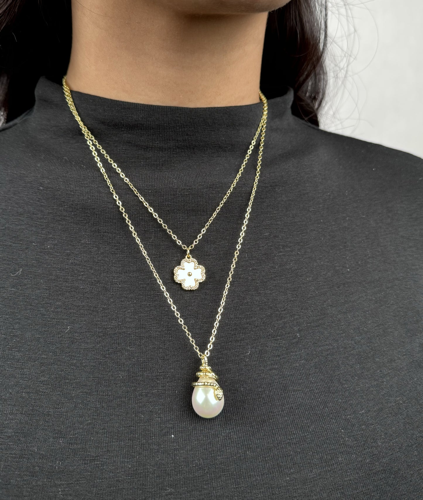 Snake Mother OF Pearl Charm