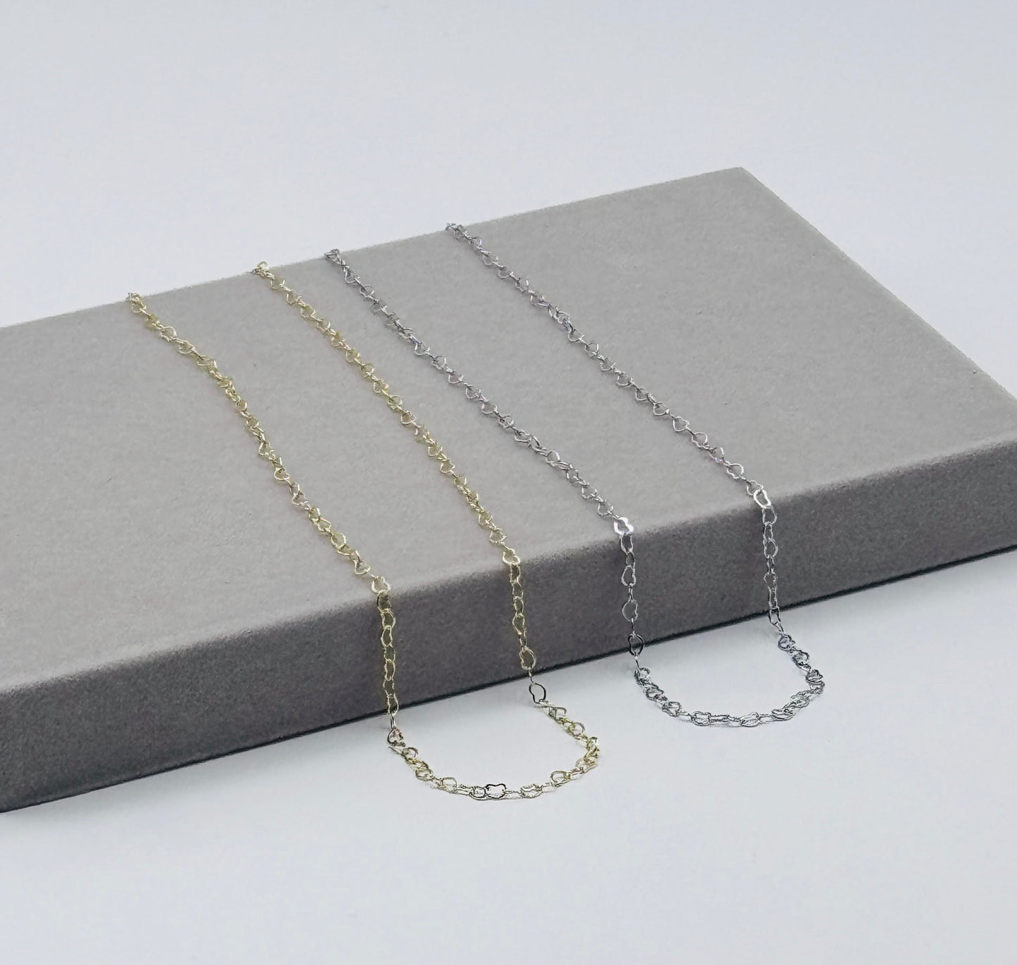 Heart Necklace Chain 18K Gold Filled / Silver