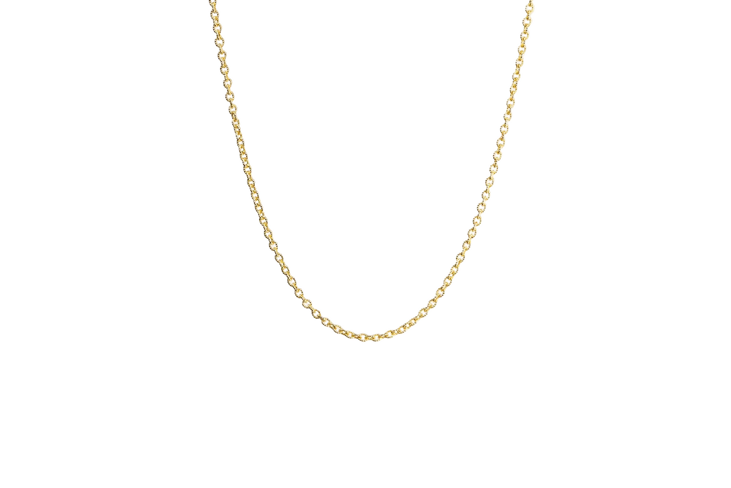 Textured Oval Cable Chain Link Necklace | 18K Gold-Filled