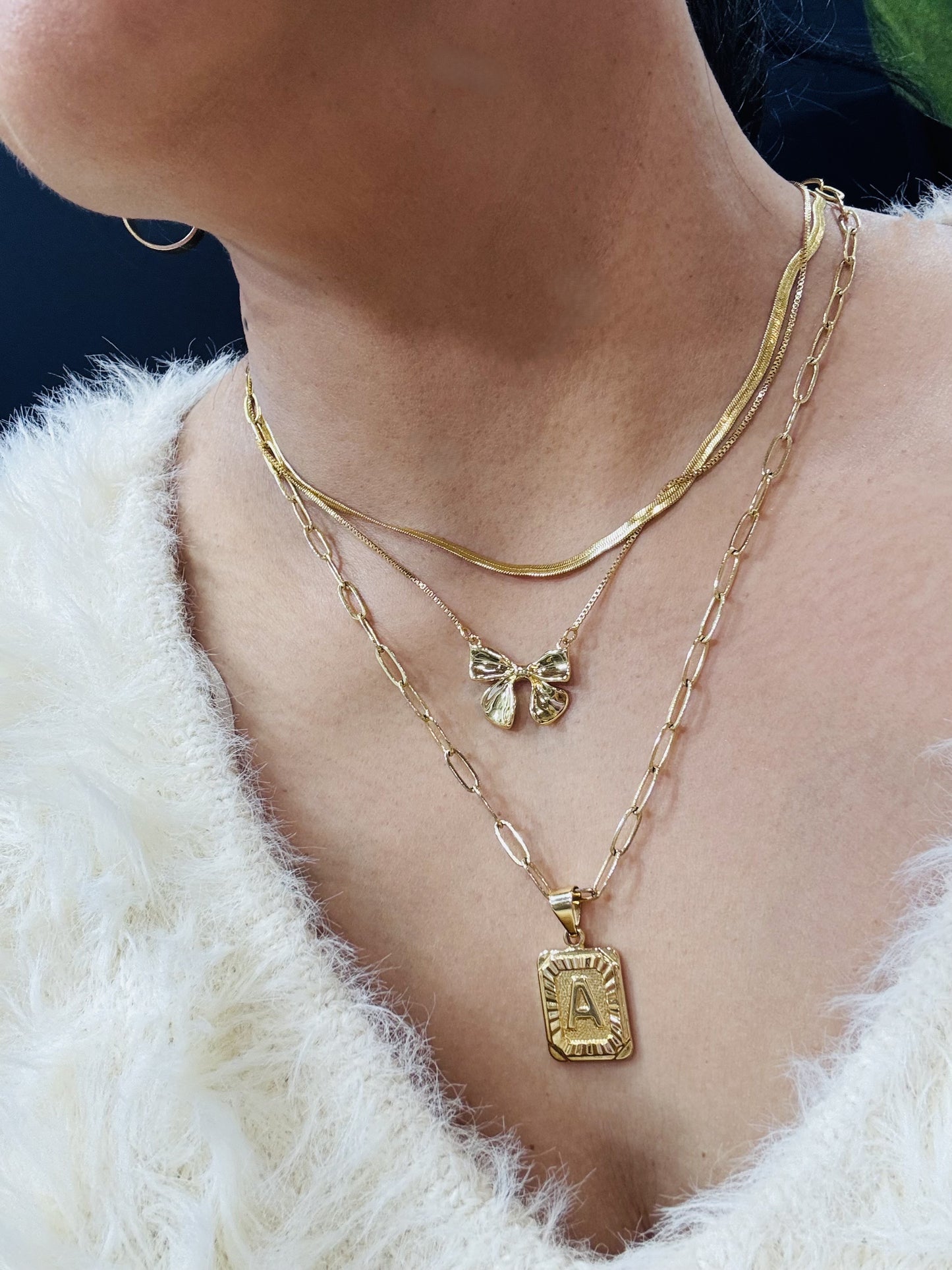 Large Paperclip Necklace Chain 18K Gold Fille / Silver