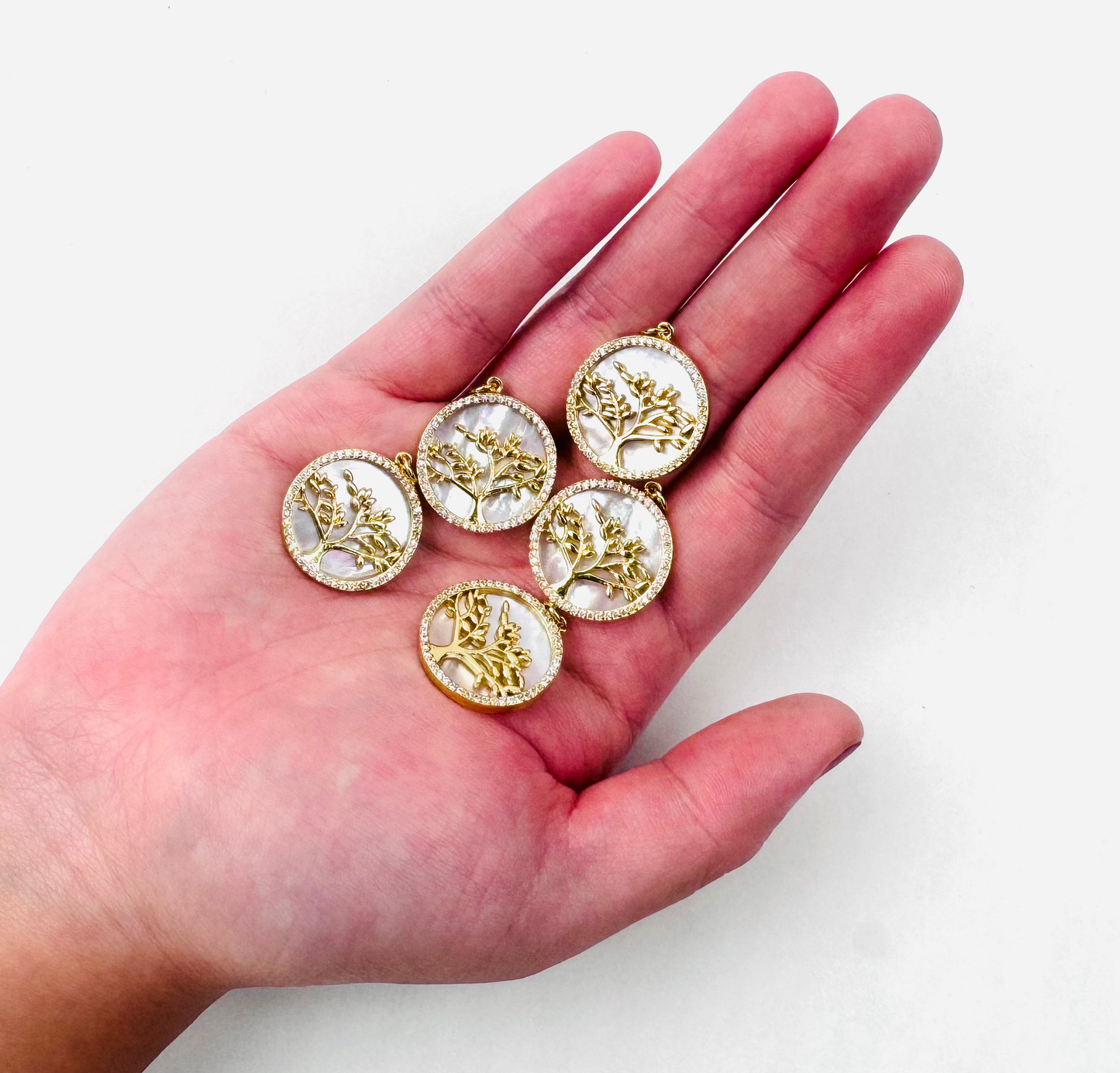 Tree Of Life Mother of Pearl Charm 18K Gold Filled