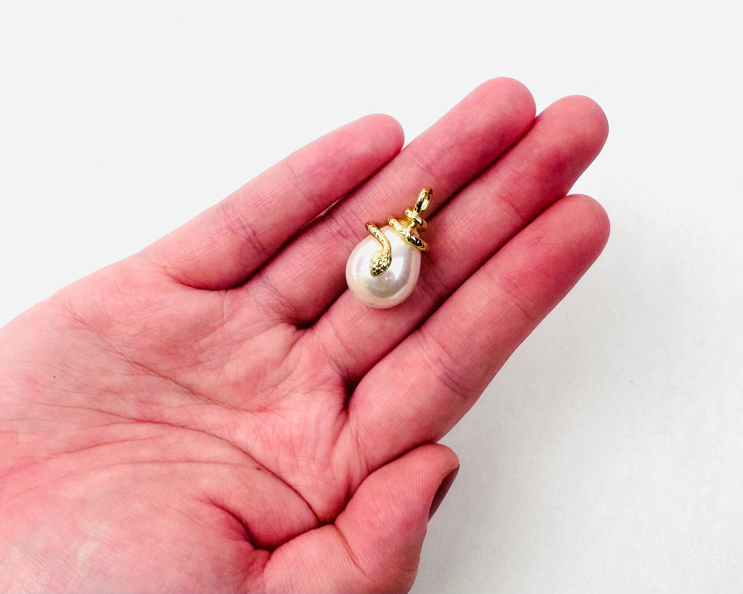 Snake Mother OF Pearl Charm