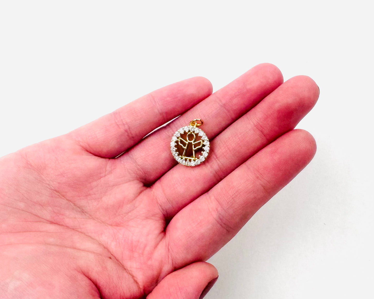 Round Angel Charm 18K Gold Filled