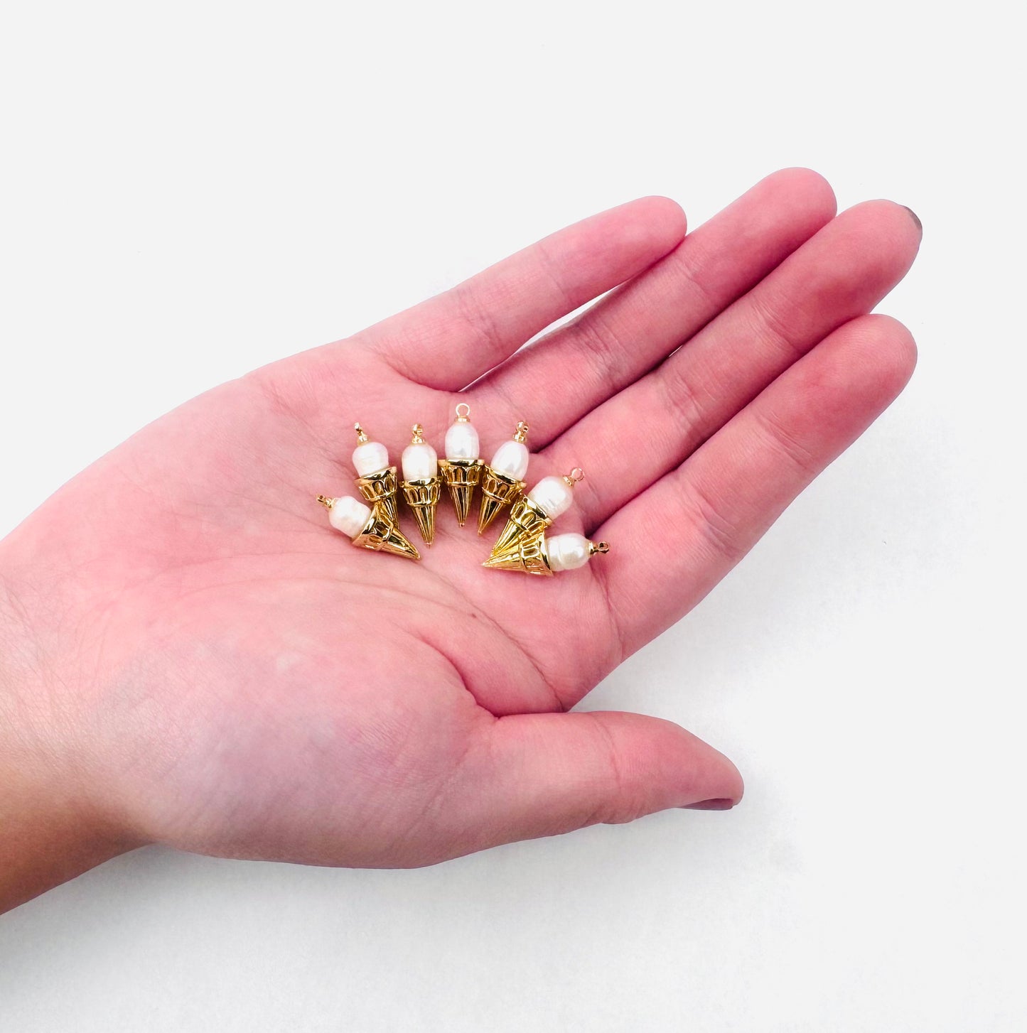 Ice cream with Pearl Charm 18K Gold Filled