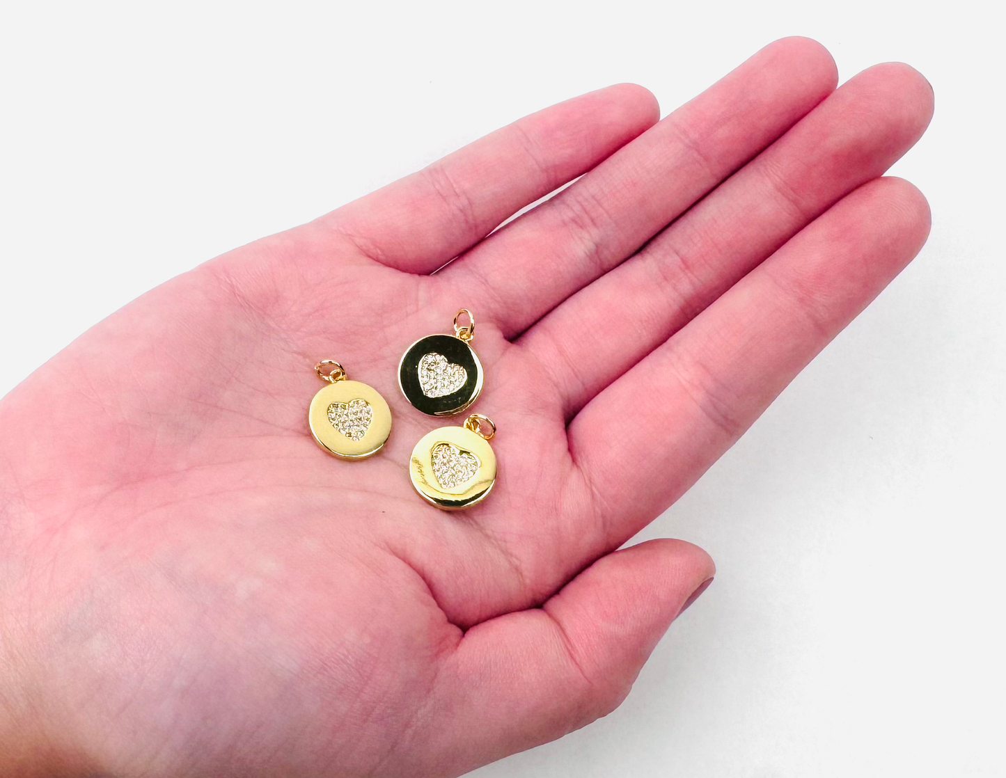 Round with Heart Charm 18K Gold Filled