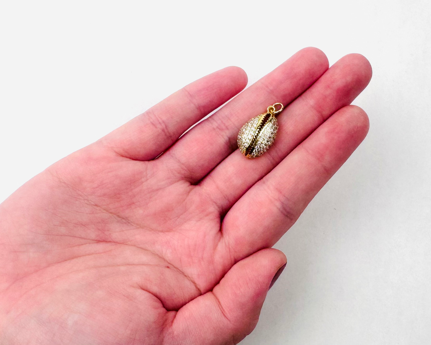 Studded Shell Charm 18K Gold Filled