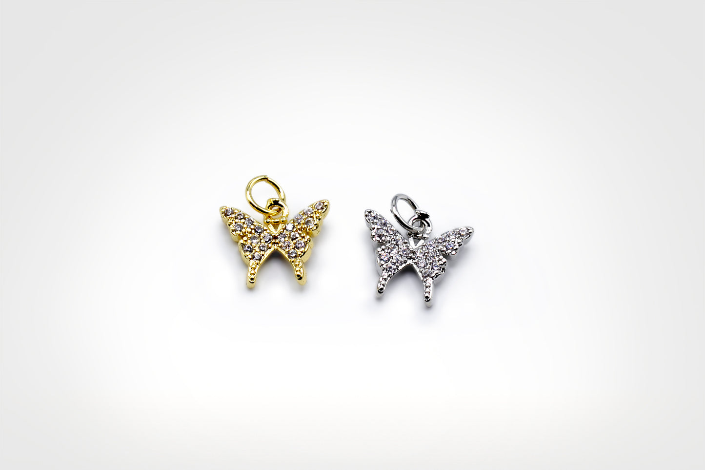 Studded Butterfly Charm 18K Gold Filled / Silver