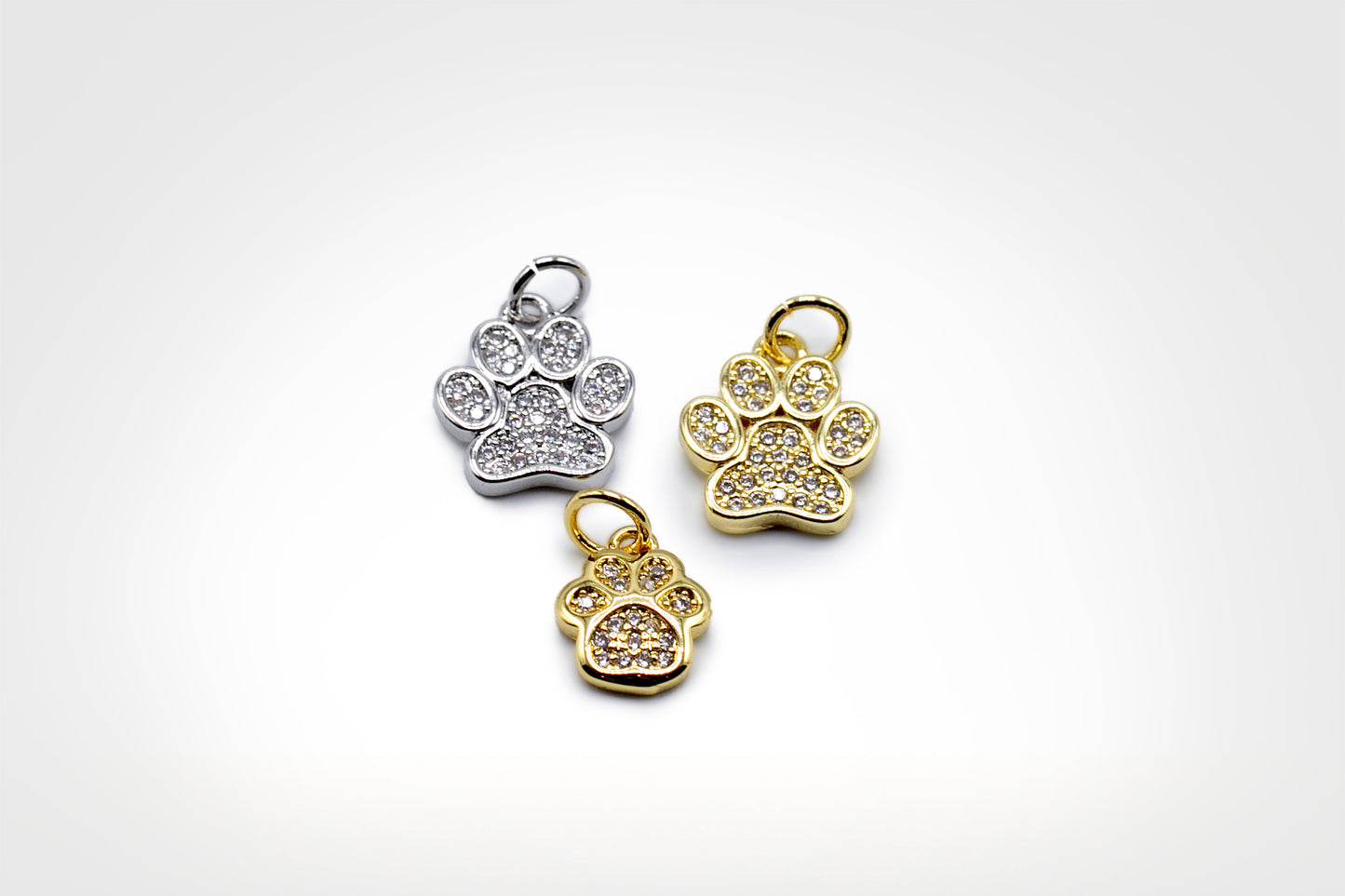 Paw Feet Studded Charm 18K Gold Filled / Silver