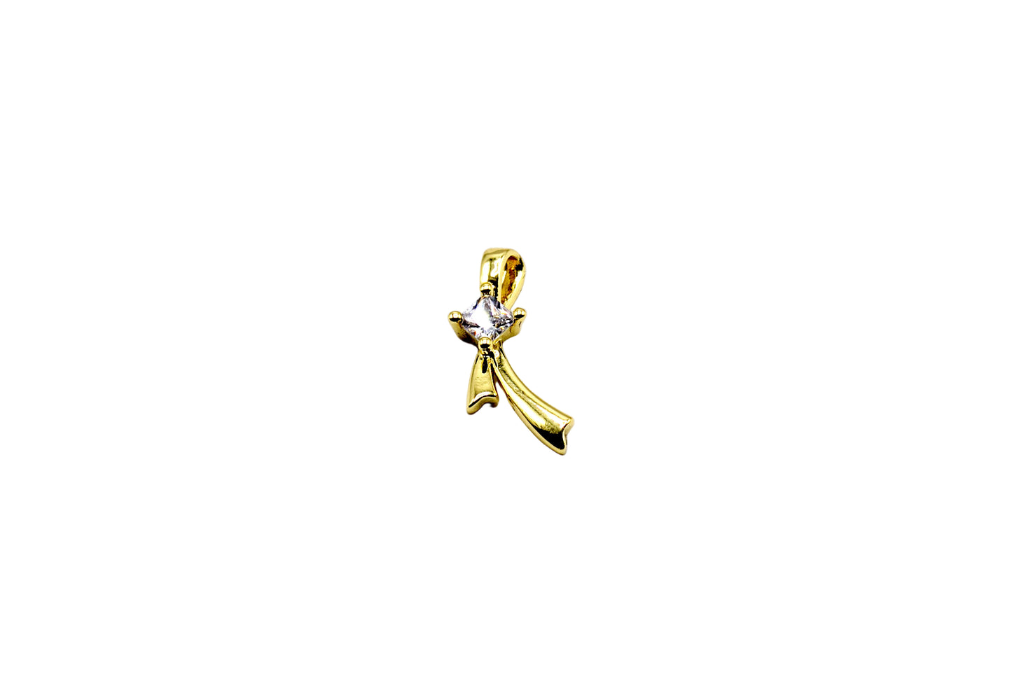 Half Bow with Stud Charm 18K Gold Filled