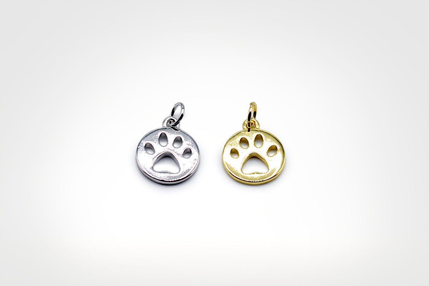 Round with Paw Charm 18K Gold Filled