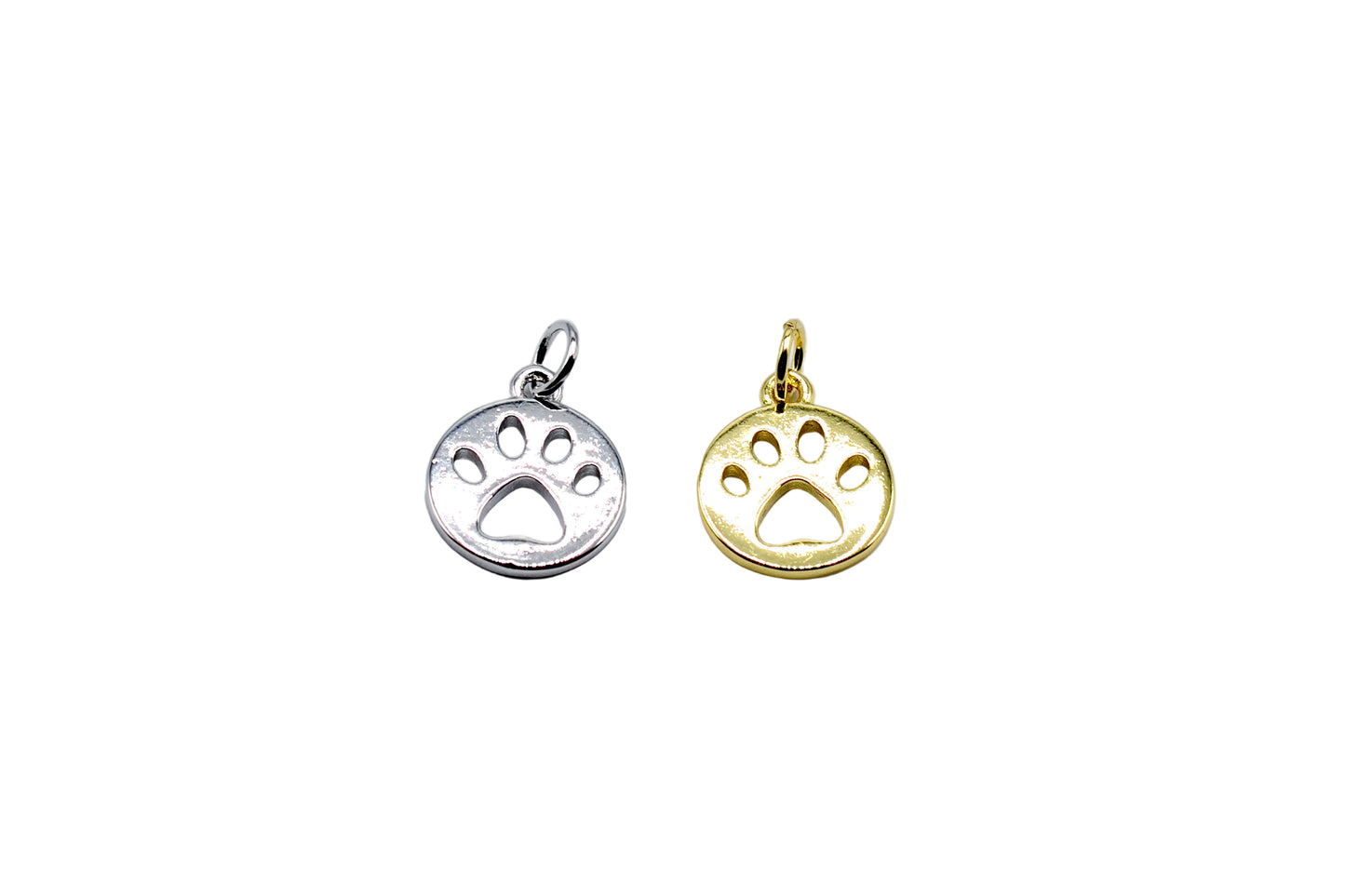 Round with Paw Charm 18K Gold Filled