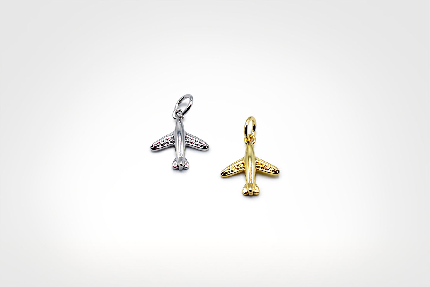 Airplane Charm 18K Gold Filled / Silver